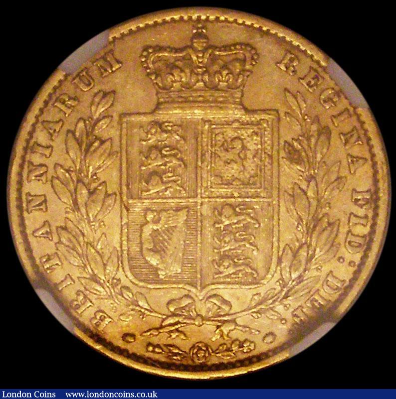 London Coins : A165 : Lot 2986 : Sovereign 1861 8 in date inverted (lower loop smaller than the top loop) S.3852D, the date similar t...