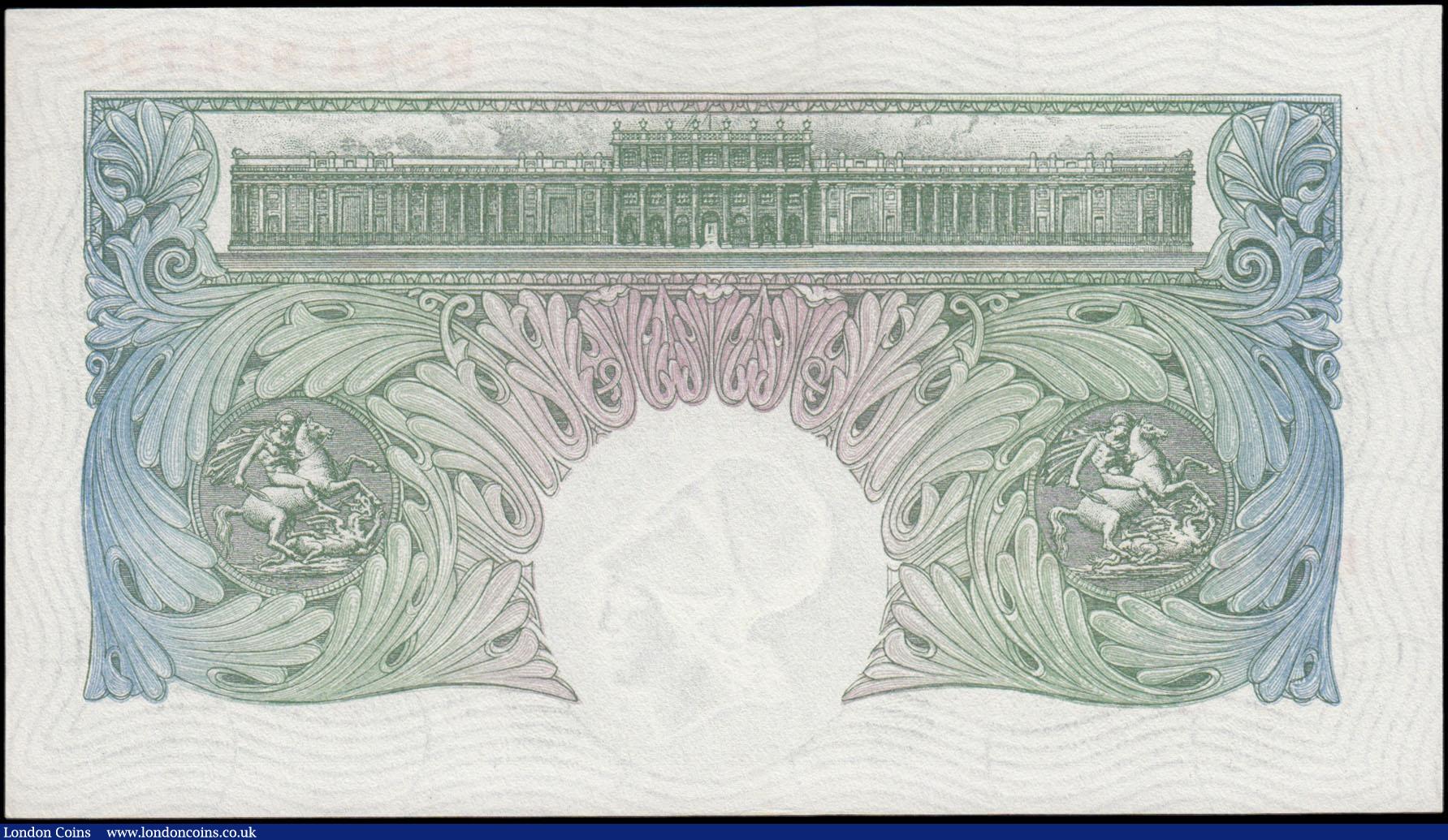 London Coins : A165 : Lot 348 : One Pound Green Peppiatt Third Period, B258 Unthreaded issue 1948, series R54A 832735, choice UNC