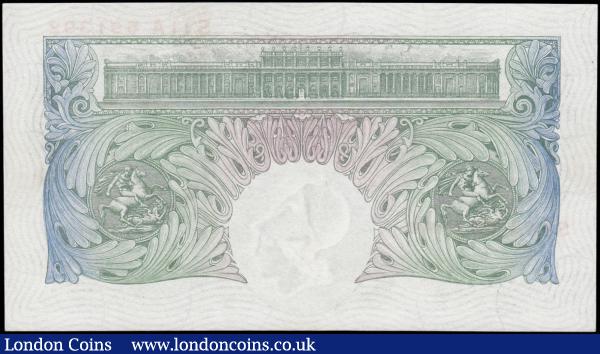 One Pound Green Peppiatt Third Period, B258 Unthreaded issue 1948, series S11A 691392, UNC : English Banknotes : Auction 165 : Lot 349