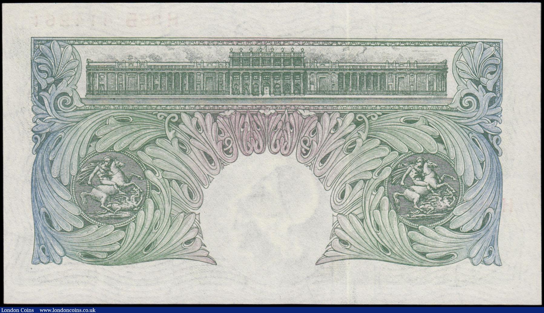 London Coins : A165 : Lot 365 : One Pound Green Beale, B268 issued 1950, earlier first series H38B 414261, about UNC - UNC