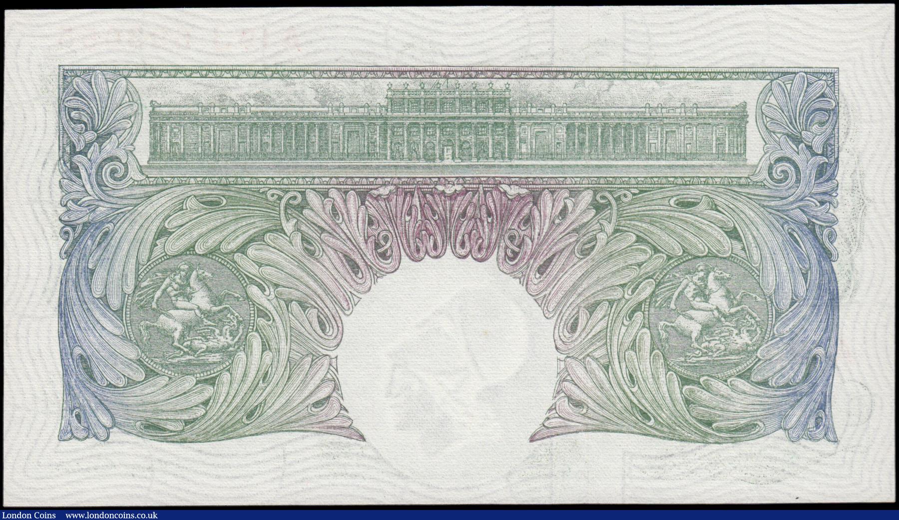London Coins : A165 : Lot 366 : One Pound Green Beale, B268 issued 1950, earlier piece from the last series A19J 693055, UNC