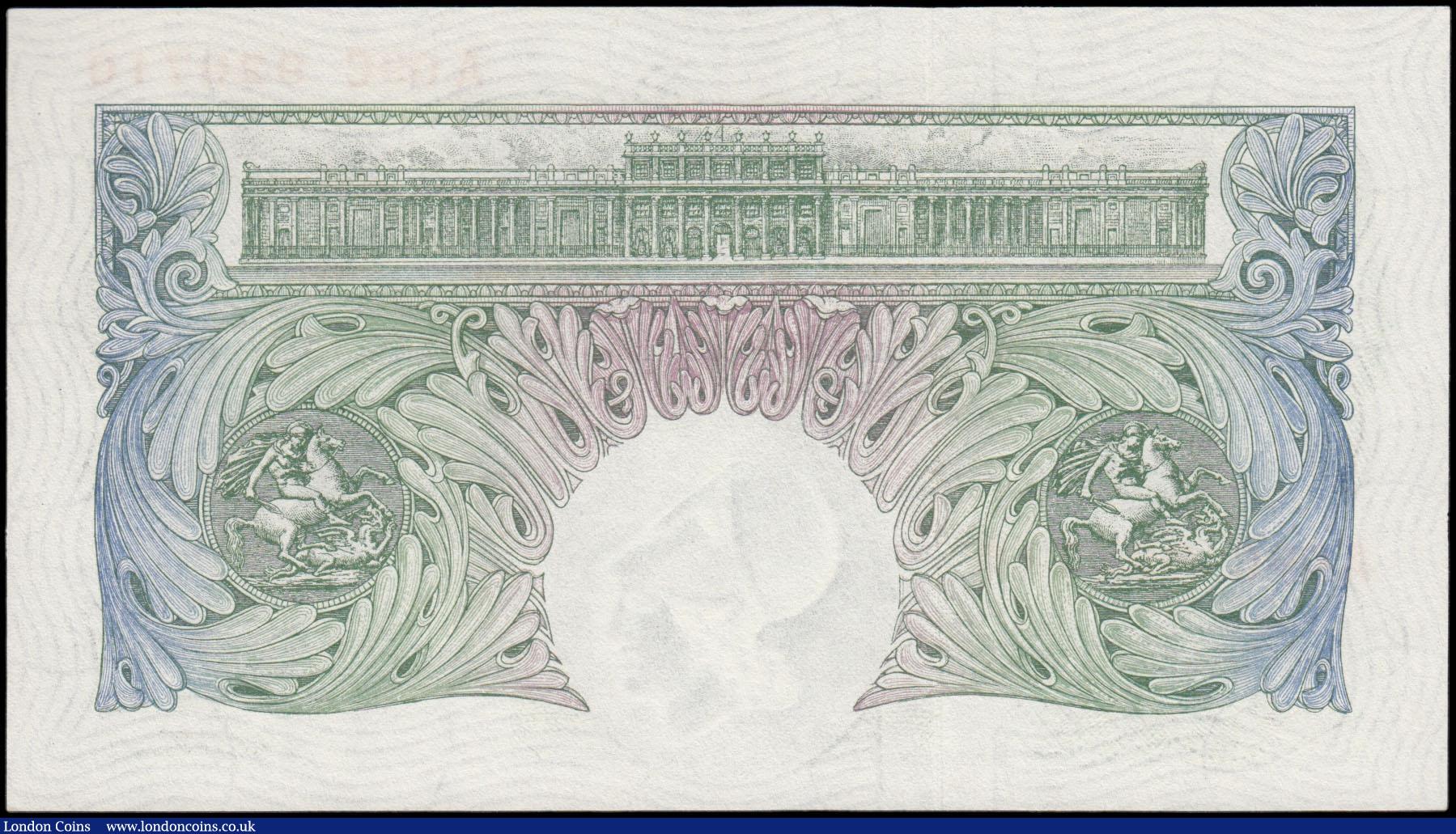 London Coins : A165 : Lot 367 : One Pound Green Beale, B268 issued 1950, earlier piece from the sub series A09C 920710, UNC