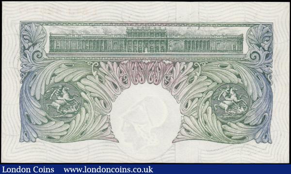 One Pound Green O'Brien, B273 issued 1955 first run series L64J 420747, choice UNC and very scarce in this high grade showing off the exquisite Britannia design printed at St. Luke's Works, London : English Banknotes : Auction 165 : Lot 382