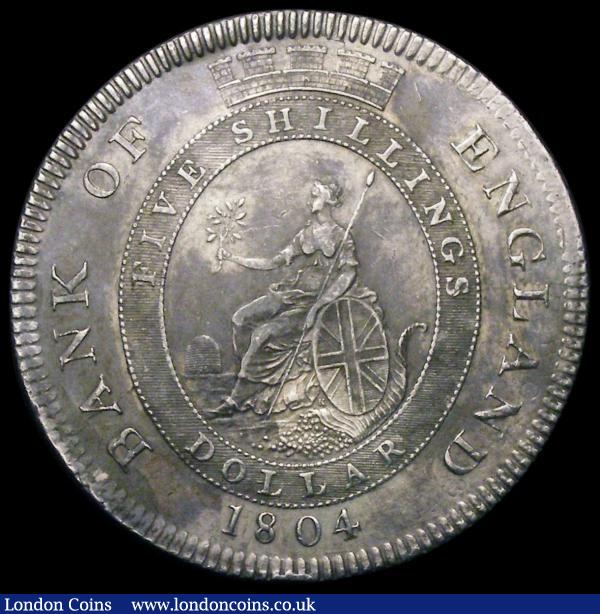 Dollar Bank of England 1804 First leaf to centre of E, C.H.K with stops between, Obverse C, Reverse 2 ESC 149, VF with a slightly uneven tone : English Coins : Auction 165 : Lot 3856