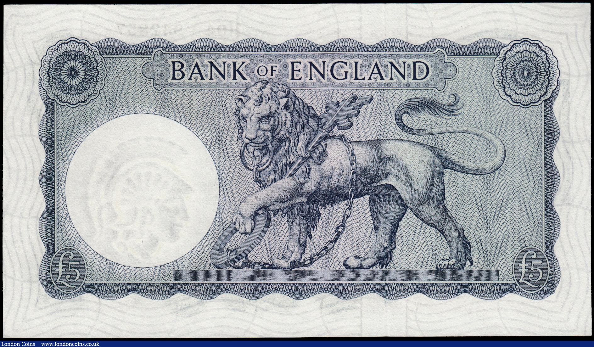 London Coins : A165 : Lot 391 : Five Pounds O'Brien Lion & Key B280 White &pound;5 Symbol issued 1961, first series and low...