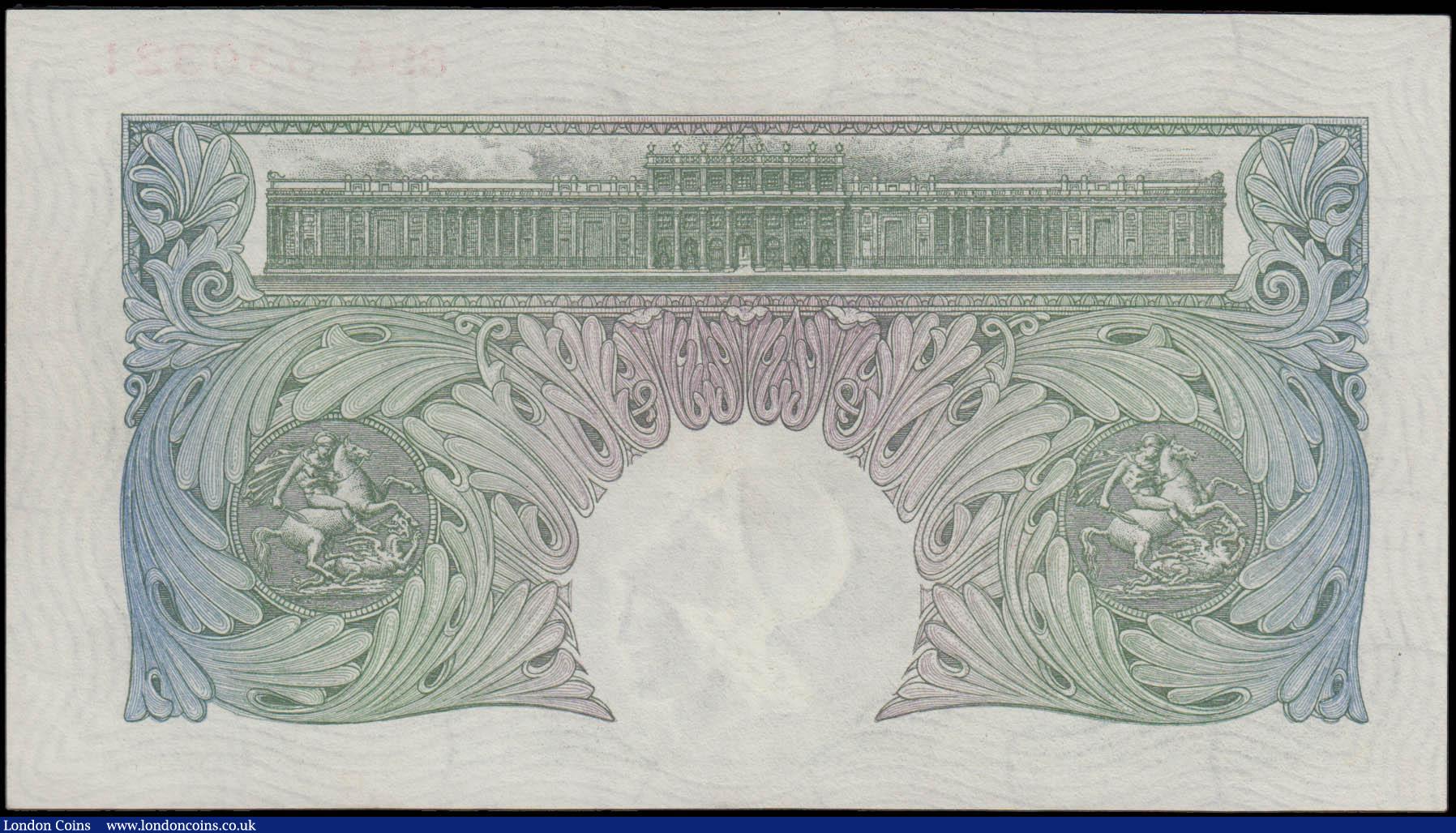 London Coins : A165 : Lot 517 : One Pound Green Catterns B226 issued 1930 series 89A 530321 pressed EF
