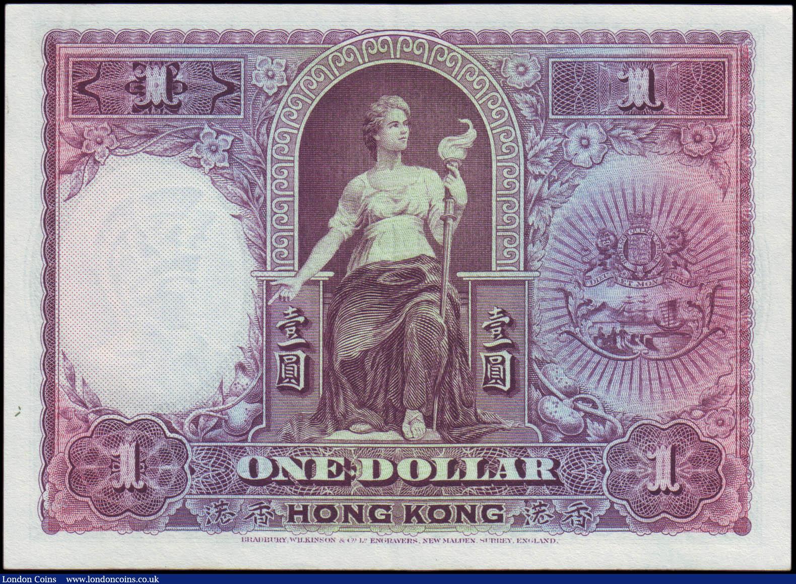 London Coins : A165 : Lot 617 : Hong Kong and Shanghai Banking Corporation 1 Dollar Pick 172c dated 1st June 1935 serial number H167...