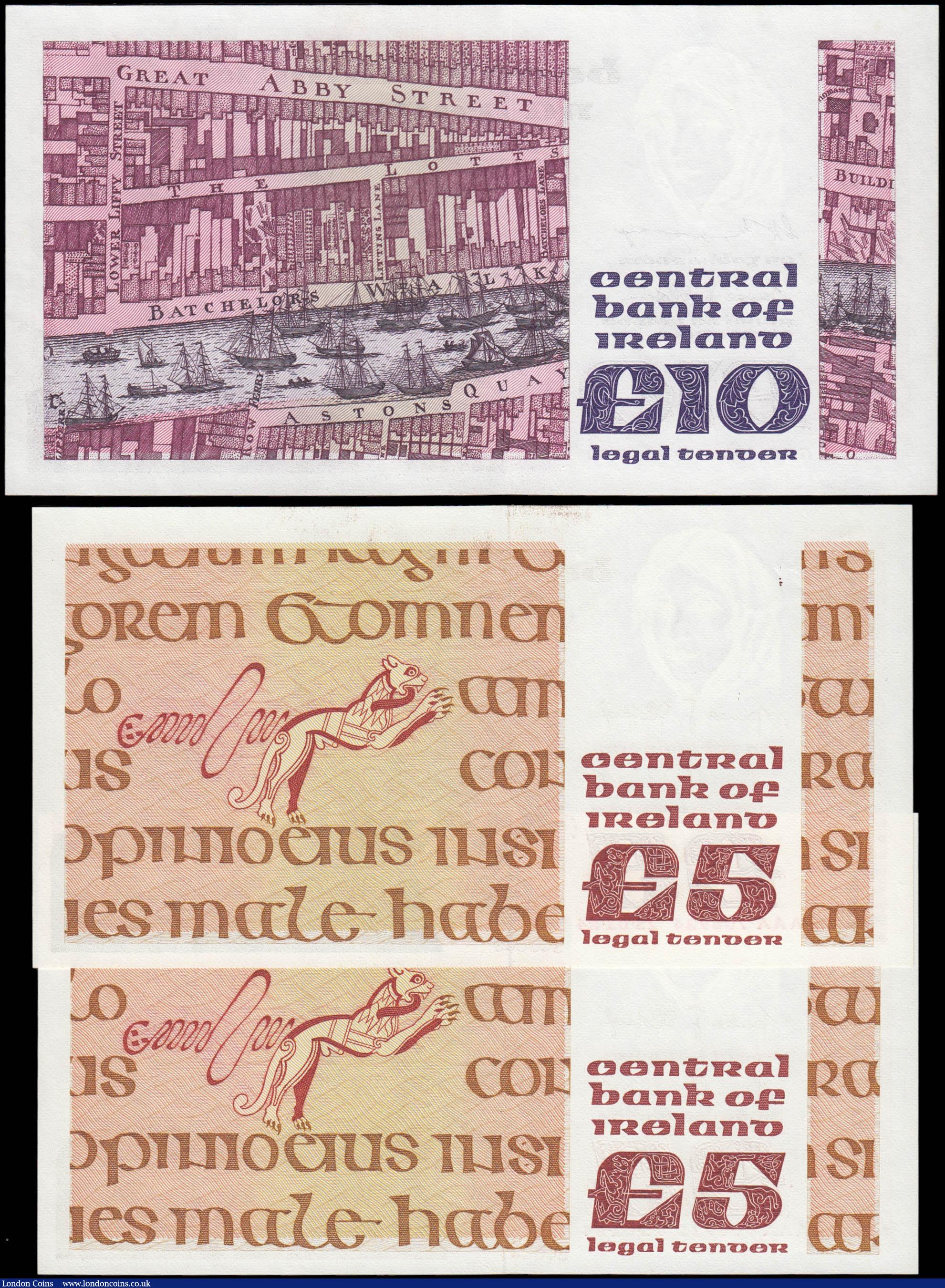 London Coins : A165 : Lot 634 : Ireland Republic The Central Bank of Ireland 1976-82 Issues (3) including a consecutive set 5 pounds...