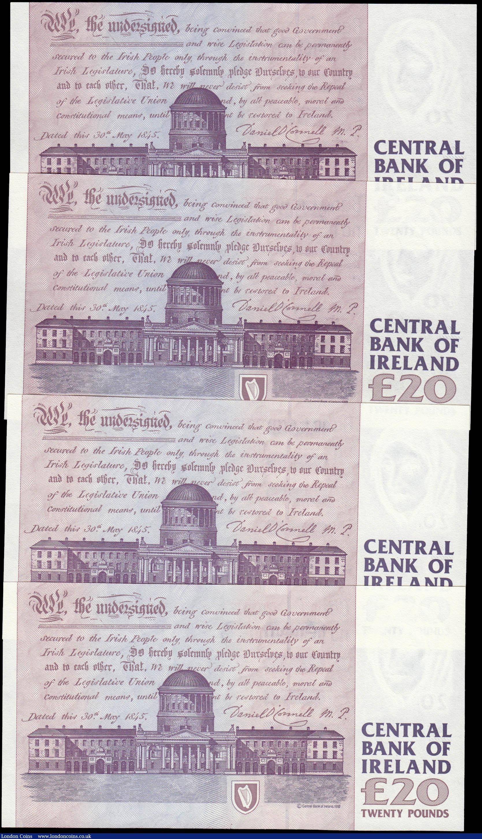 London Coins : A165 : Lot 635 : Ireland Republic The Central Bank of Ireland 20 Pounds signatures M. O'Conaill & P. Mullark...