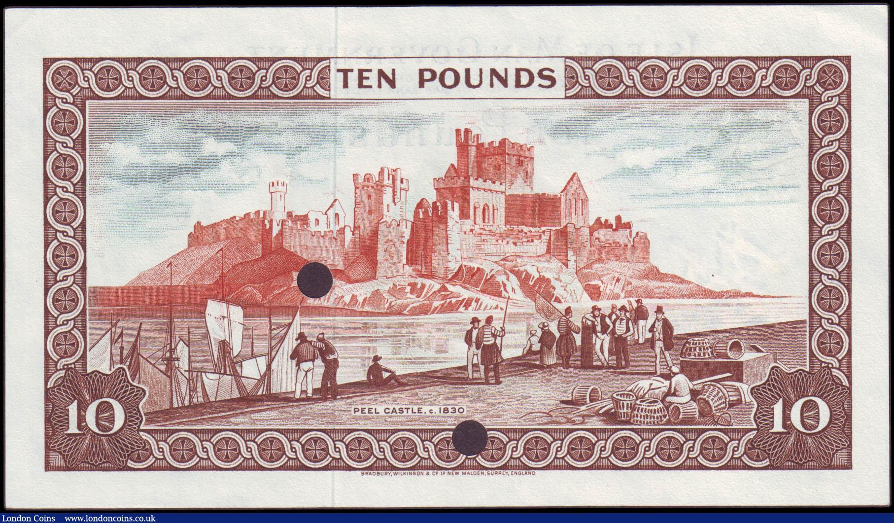 London Coins : A165 : Lot 648 : Isle of Man Government 10 Pounds SPECIMEN Pick 31s (similar to Banknote Yearbook IM51a, IOMPM M511) ...