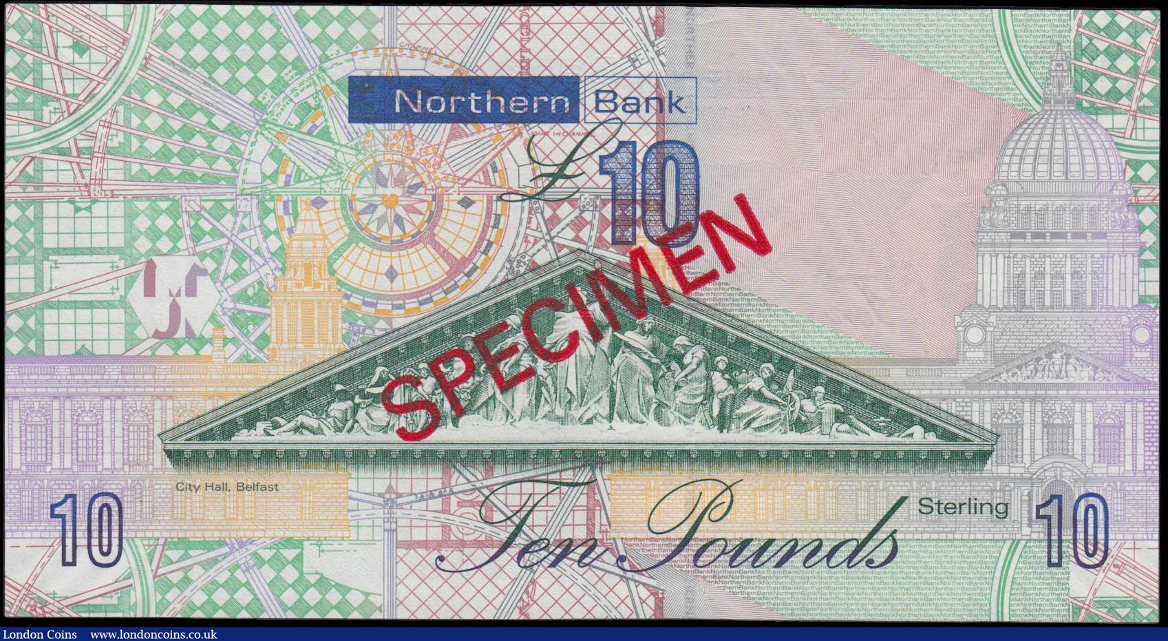 London Coins : A165 : Lot 677 : Northern Ireland Northern Bank £10 Specimen dated 9th November 2008 series GG0000000, Pick not...