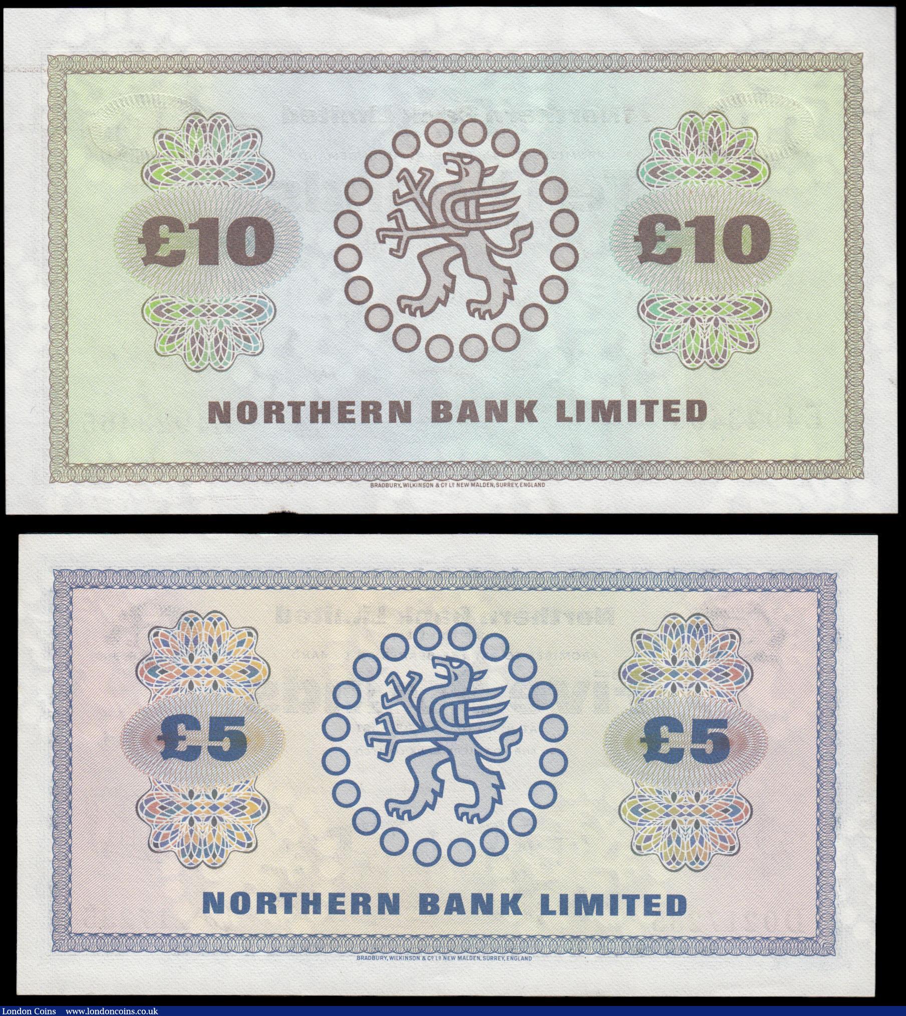 London Coins : A165 : Lot 679 : Northern Ireland Northern Bank Limited (2) comprising 5 Pounds Pick 188a (Blake-Callaway NR 92) date...