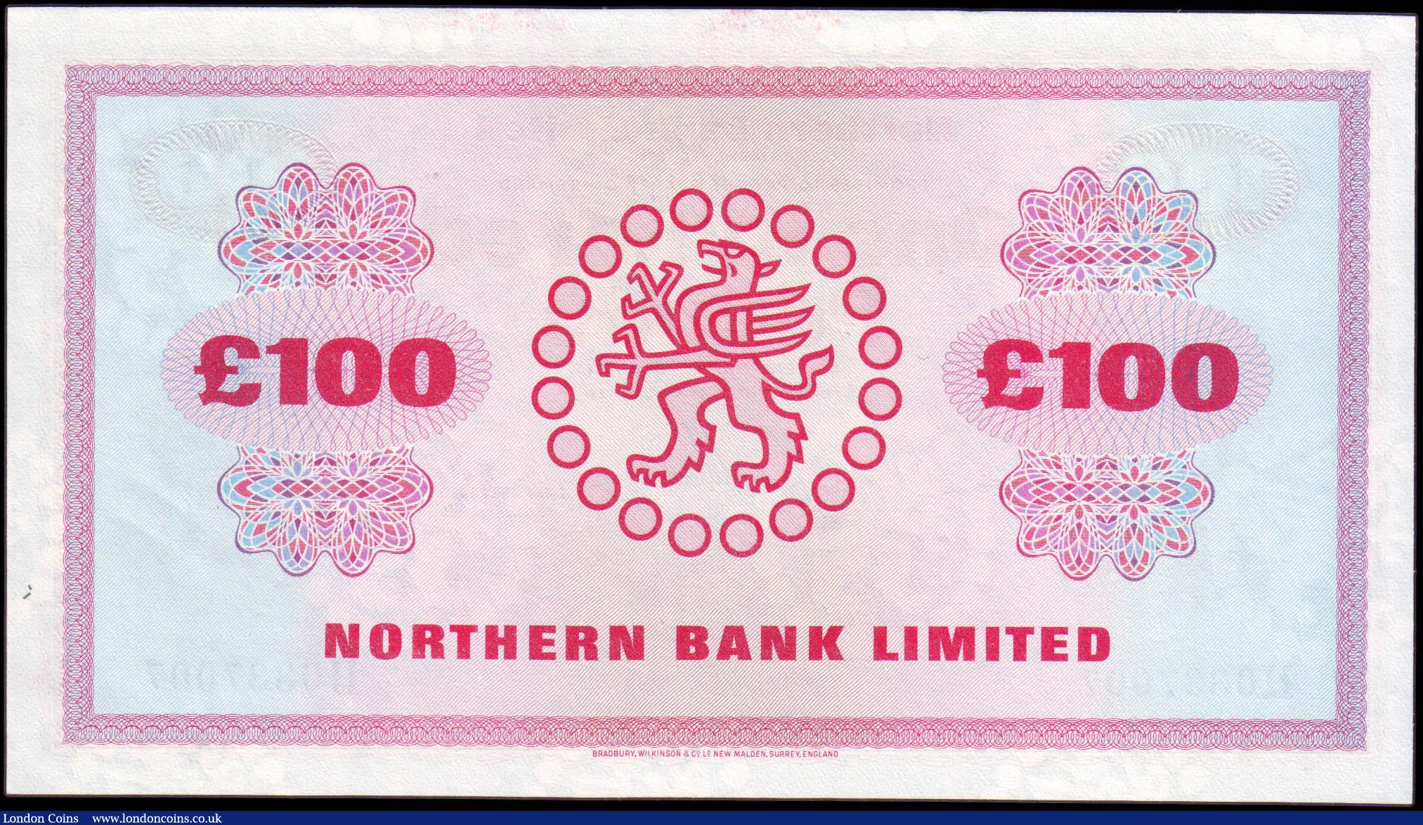London Coins : A165 : Lot 682 : Northern Ireland Northern Bank Limited &pound;100 dated 1st January 1980 first series H0337007 signe...