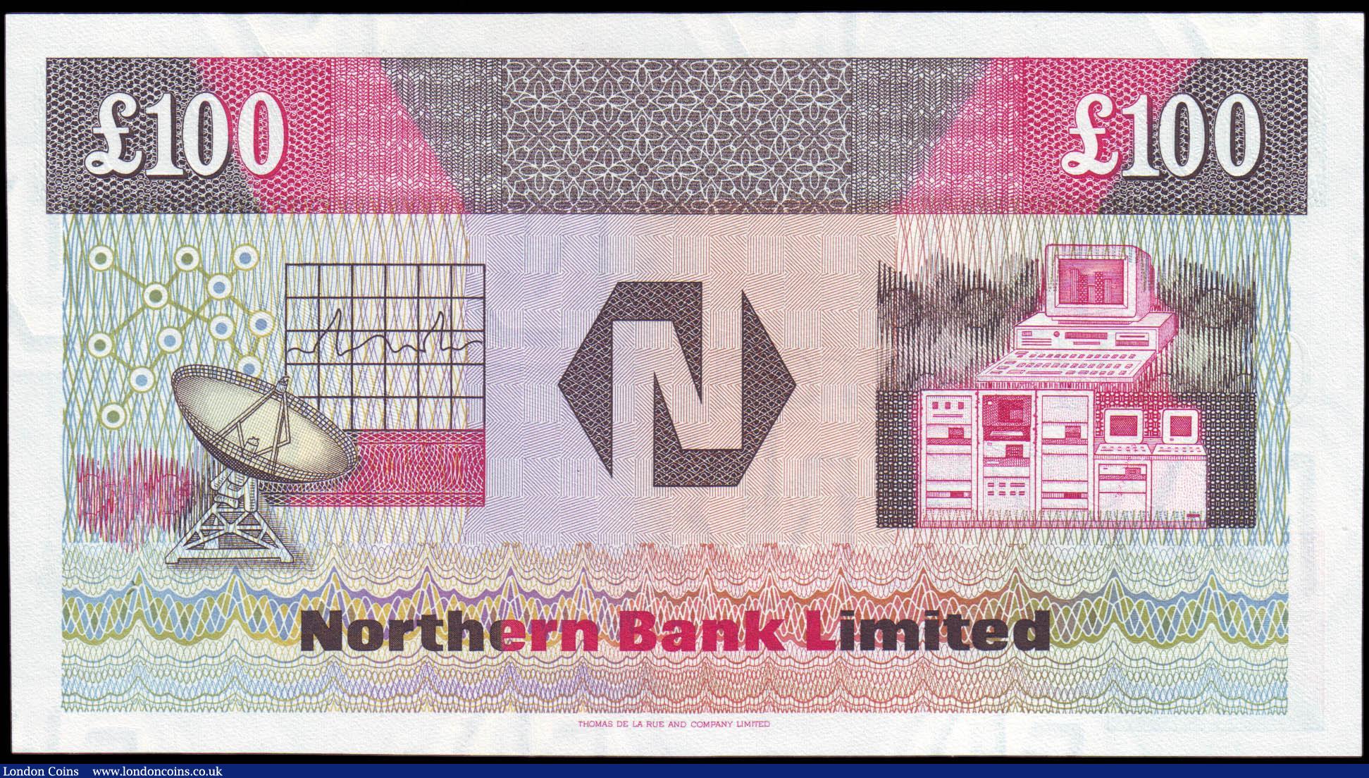 London Coins : A165 : Lot 683 : Northern Ireland Northern Bank Limited £100 dated 1st November 1990 first series low number E0...