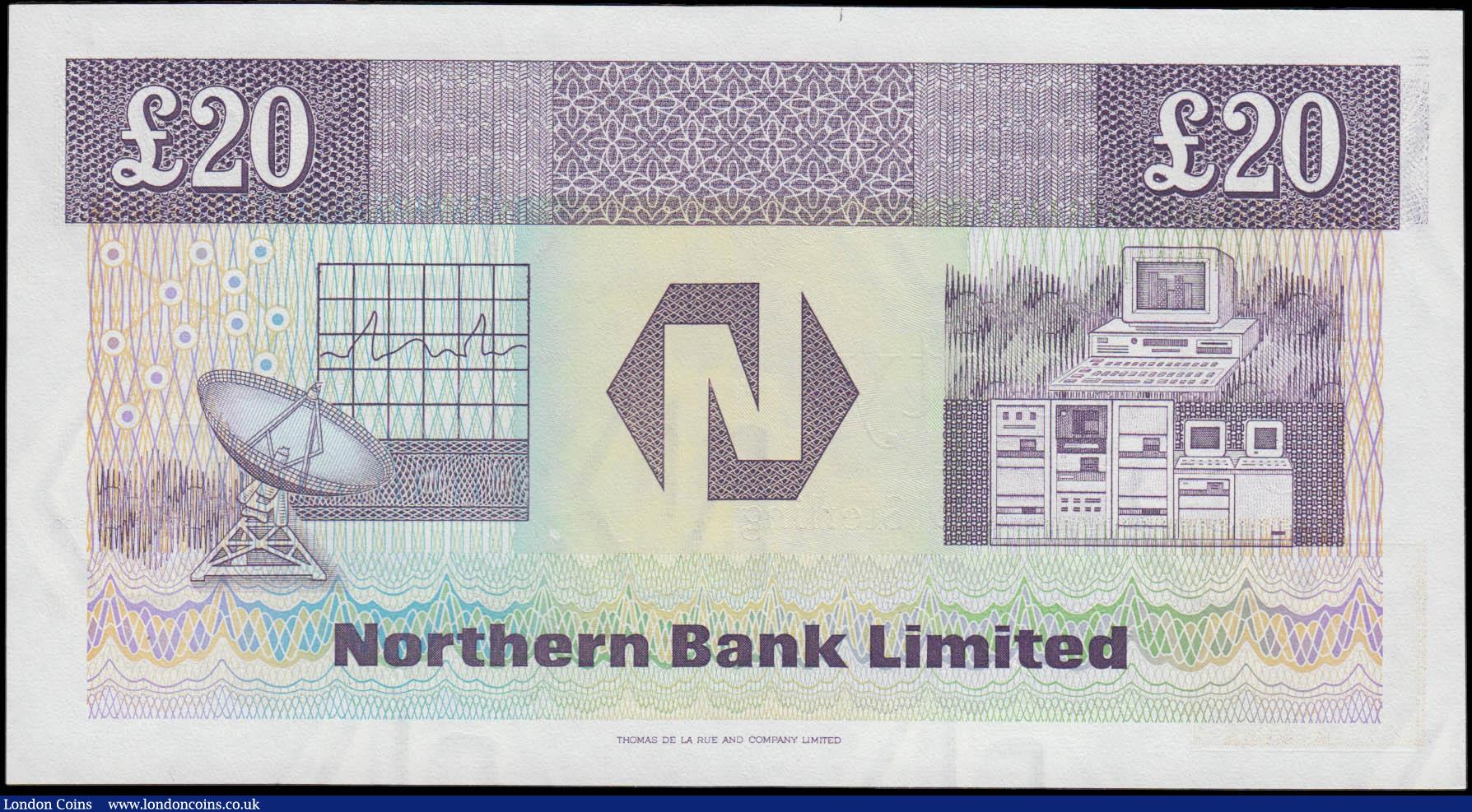 London Coins : A165 : Lot 686 : Northern Ireland Northern Bank Limited £20 dated 30 August 1996 series C22863385, Pick195c, UN...