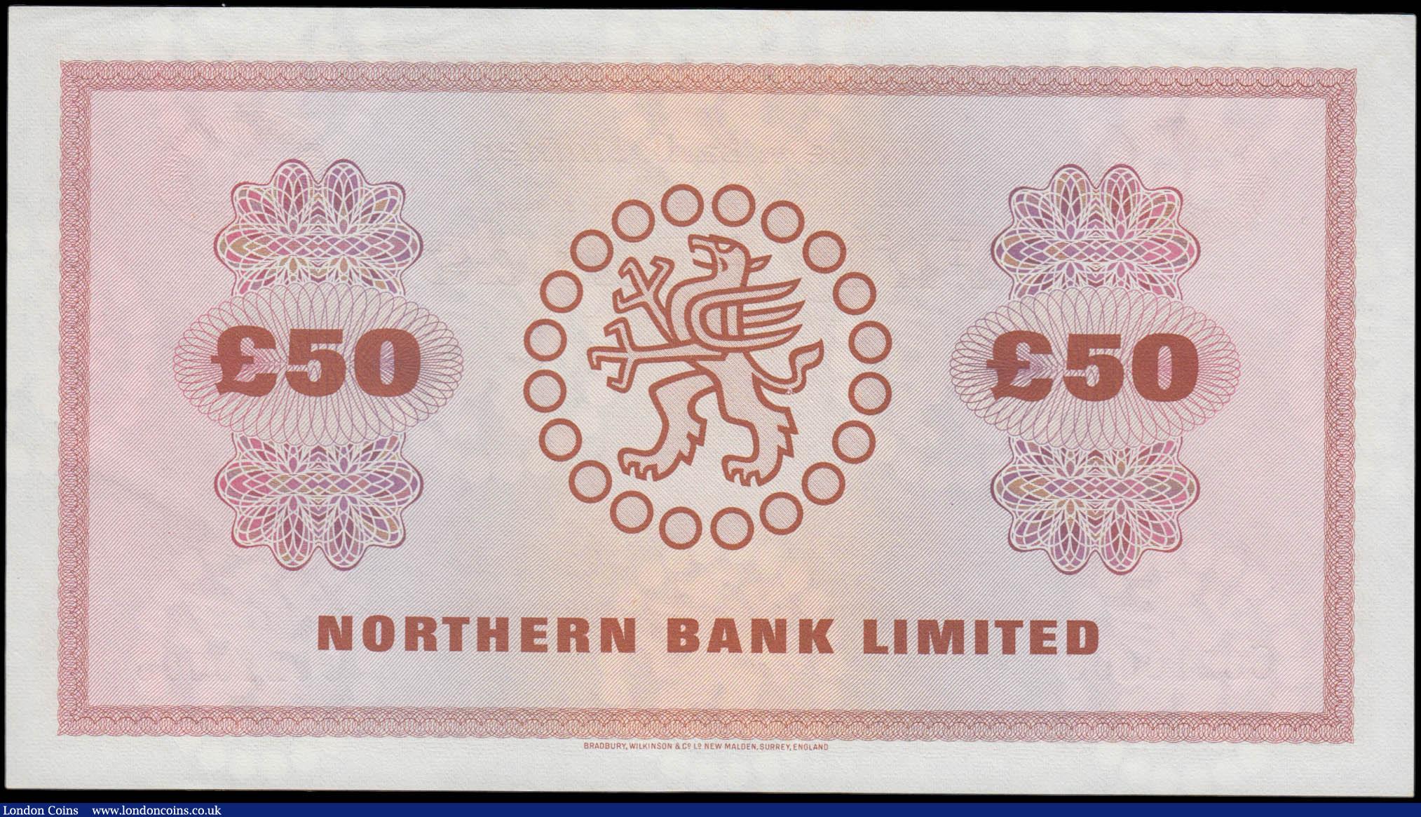 London Coins : A165 : Lot 688 : Northern Ireland Northern Bank Limited &pound;50 dated 1st March 1981 series G0210006 signed Ervin, ...