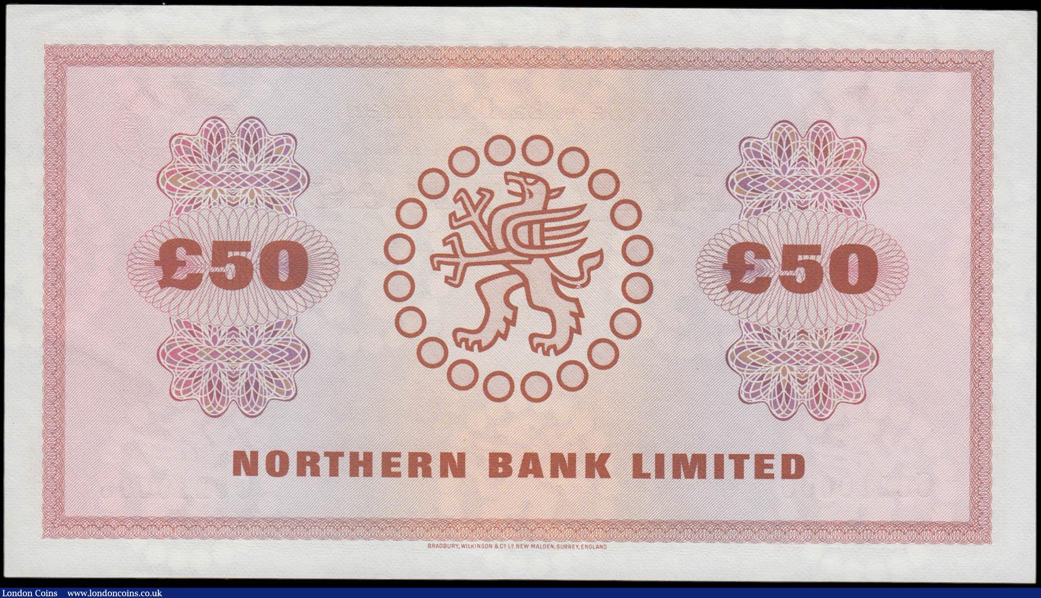 London Coins : A165 : Lot 688 : Northern Ireland Northern Bank Limited £50 dated 1st March 1981 series G0210006 signed Ervin, ...