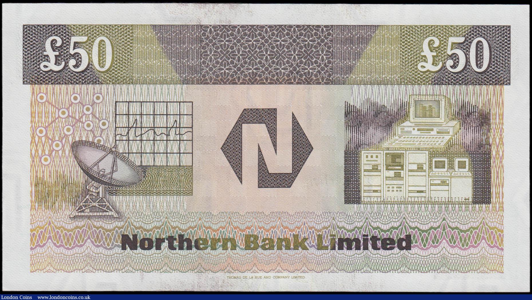 London Coins : A165 : Lot 690 : Northern Ireland Northern Bank Limited £50 dated 1st November 1990 first series D0271817, Pick...