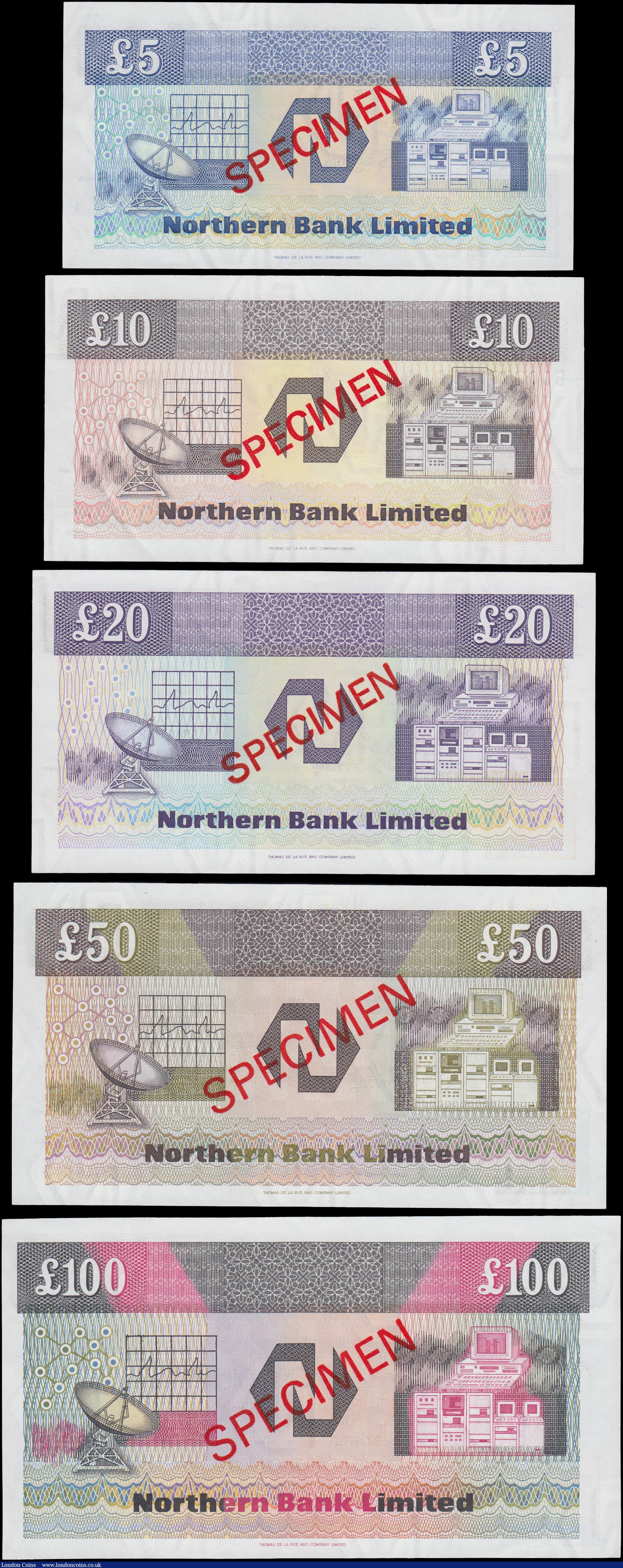 London Coins : A165 : Lot 715 : Northern Ireland Northern Bank Limited complete Fourth issue SPECIMEN set Torrens signature (6) comp...