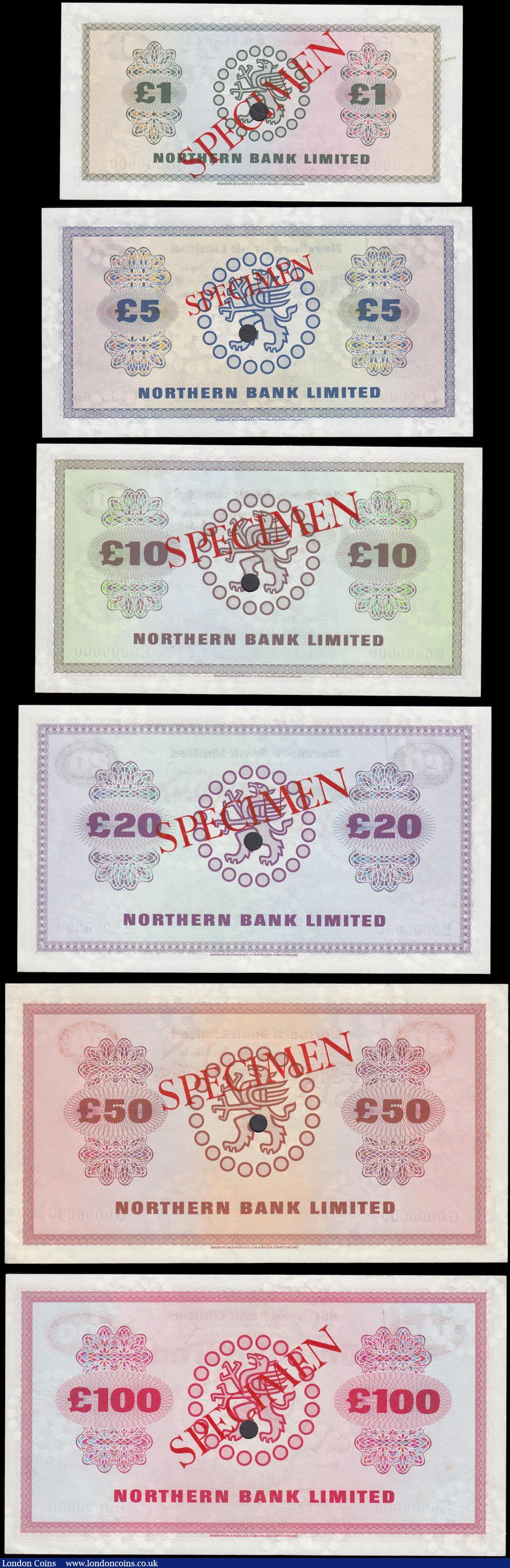 London Coins : A165 : Lot 716 : Northern Ireland Northern Bank Limited complete SPECIMEN set 1st July 1970 Wilson signature (6) comp...