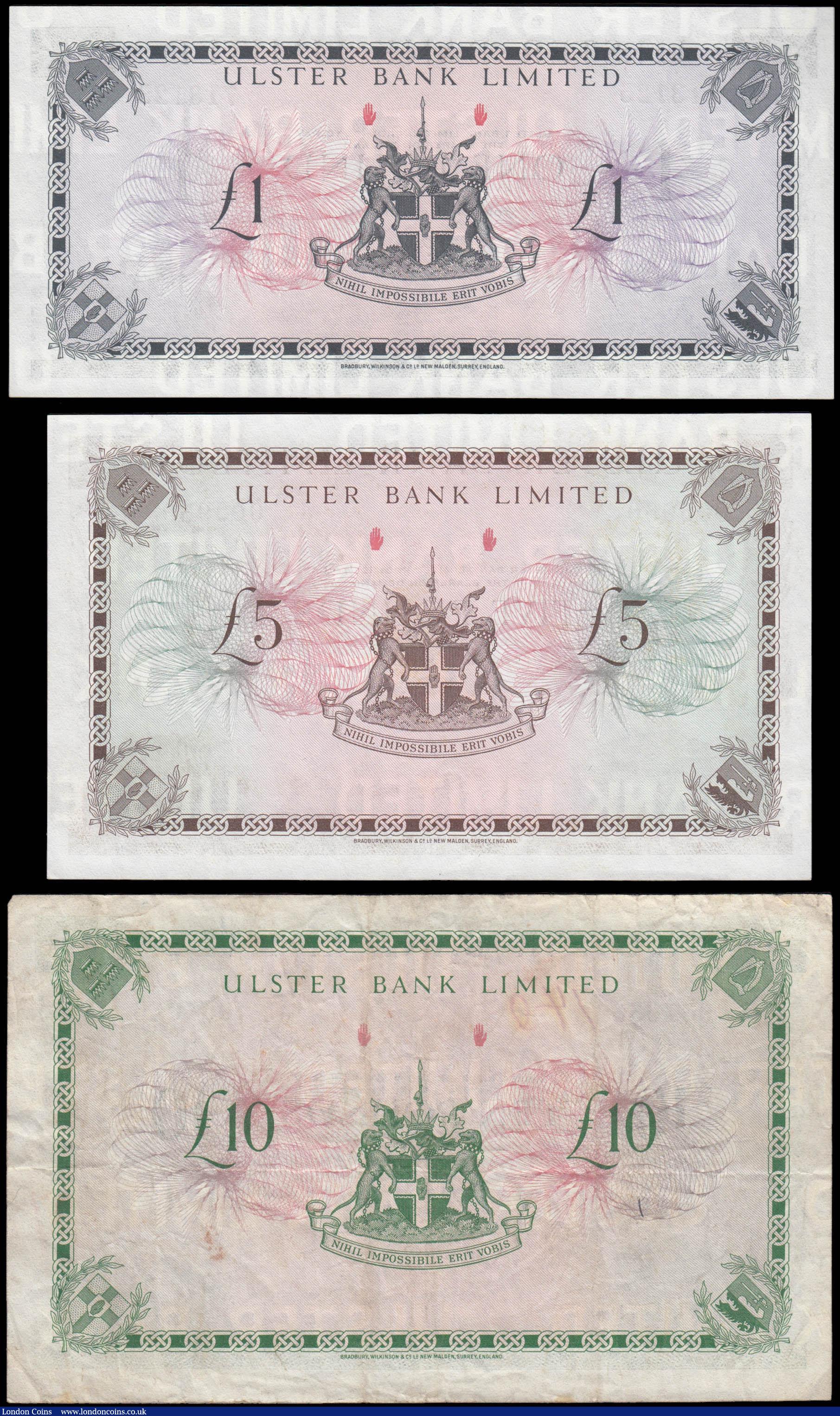 London Coins : A165 : Lot 739 : Northern Ireland Ulster Bank Limited signature J.J.A. Leitch issues all dated 4th October 1966 (3) c...