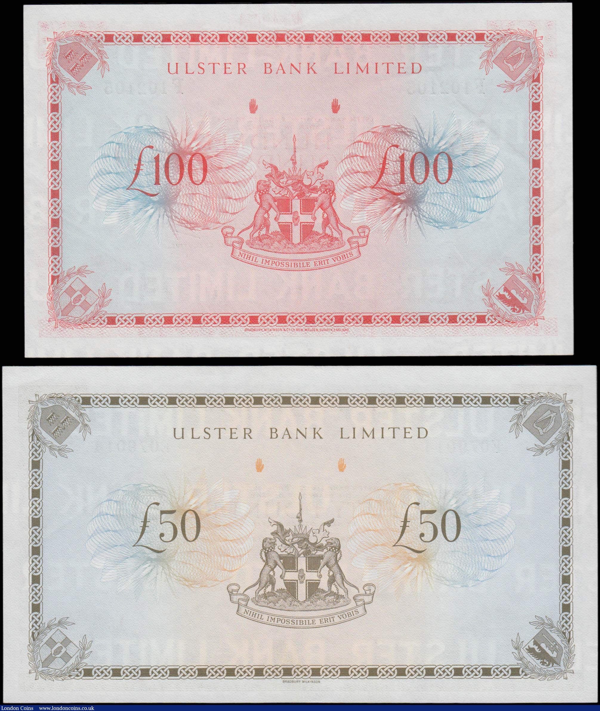 London Coins : A165 : Lot 742 : Northern Ireland Ulster Bank Limited signature V.Chambers issues 1980's (2) comprising 50 Pound...