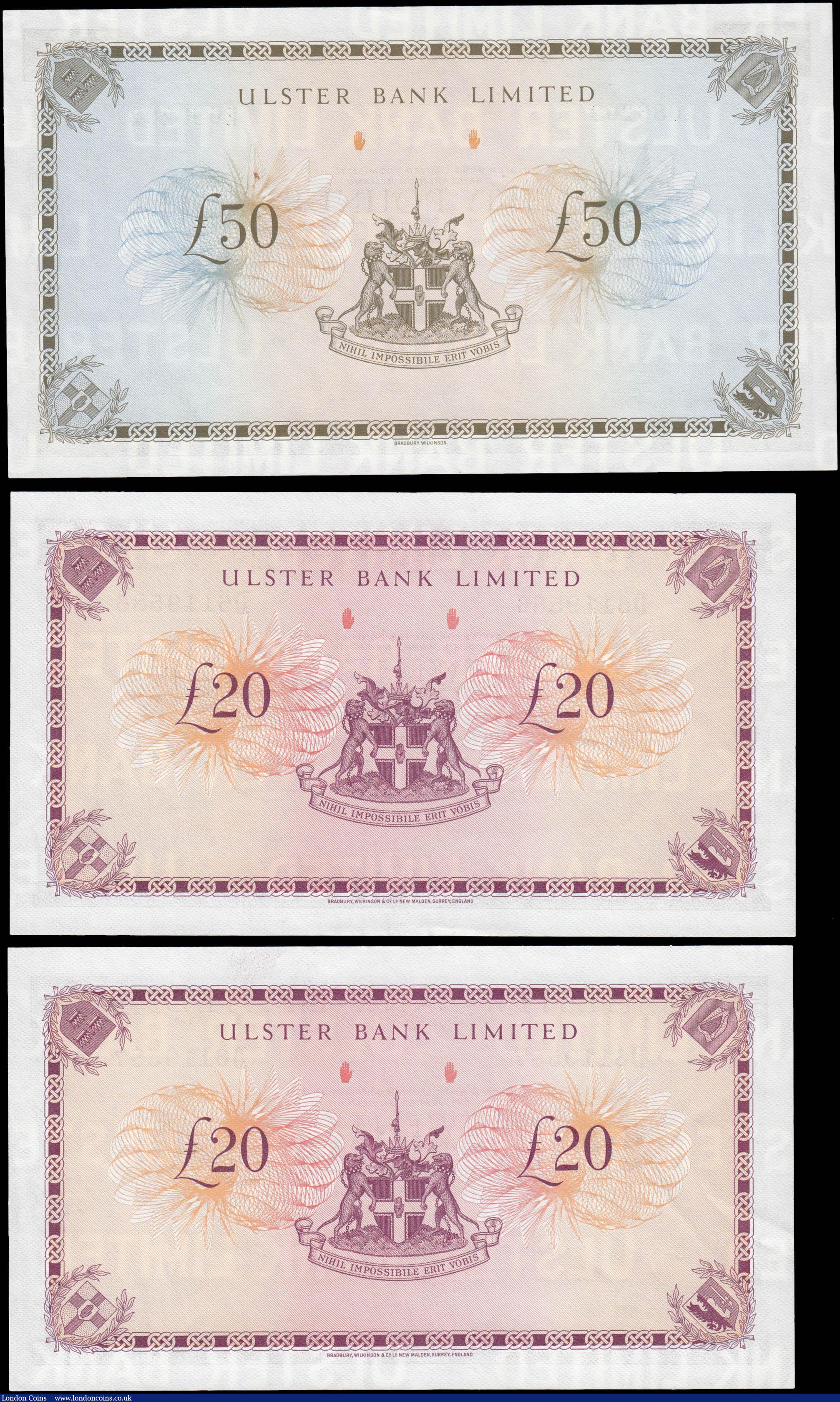 London Coins : A165 : Lot 743 : Northern Ireland Ulster Bank Limited signature V.Chambers issues 1980's (5) comprising 20 Pound...