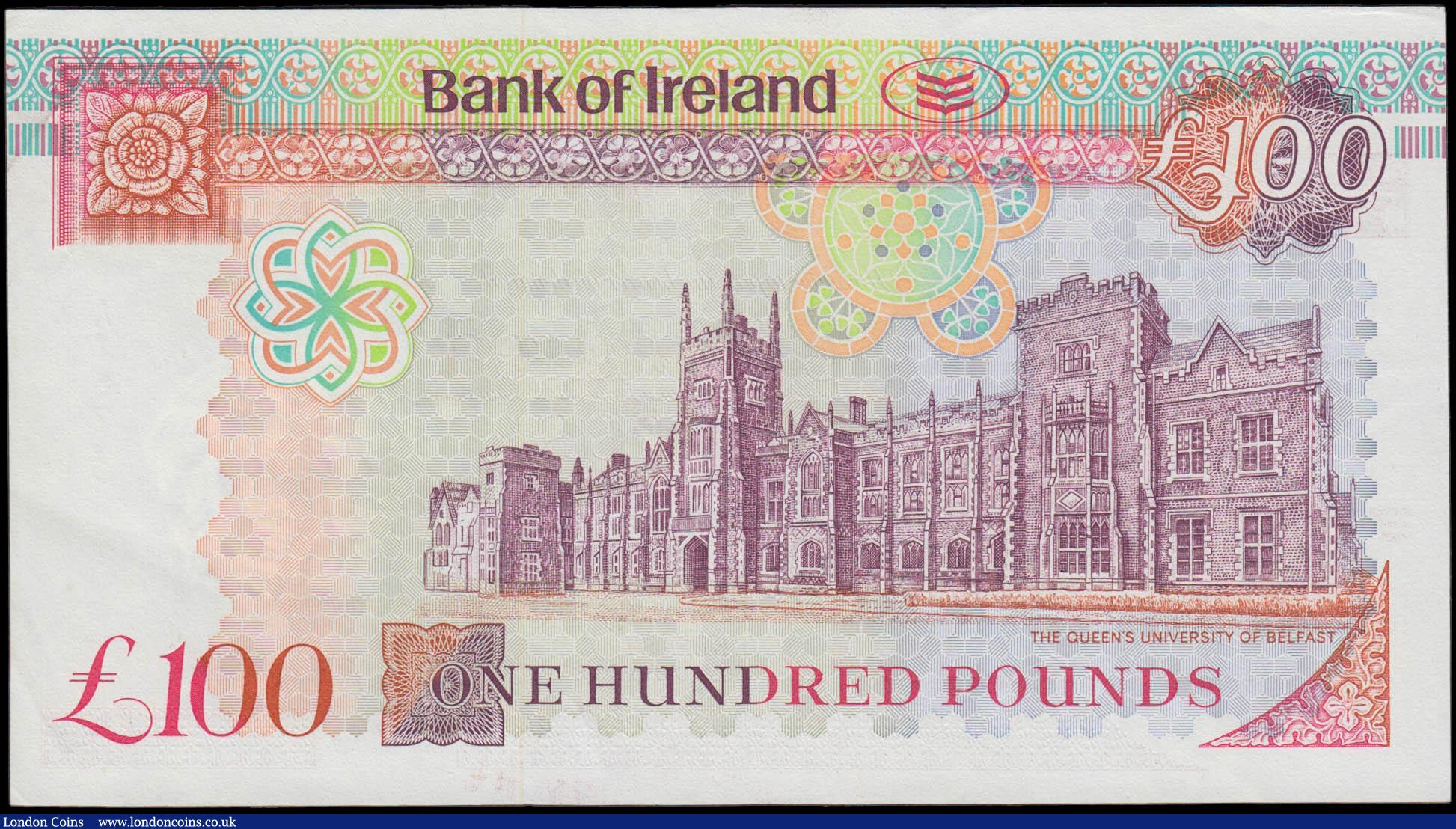 London Coins : A165 : Lot 746 : Northern Ireland, Bank of Ireland £100 dated 1st July 1995 series A167383, Pick78a, EF. Multic...