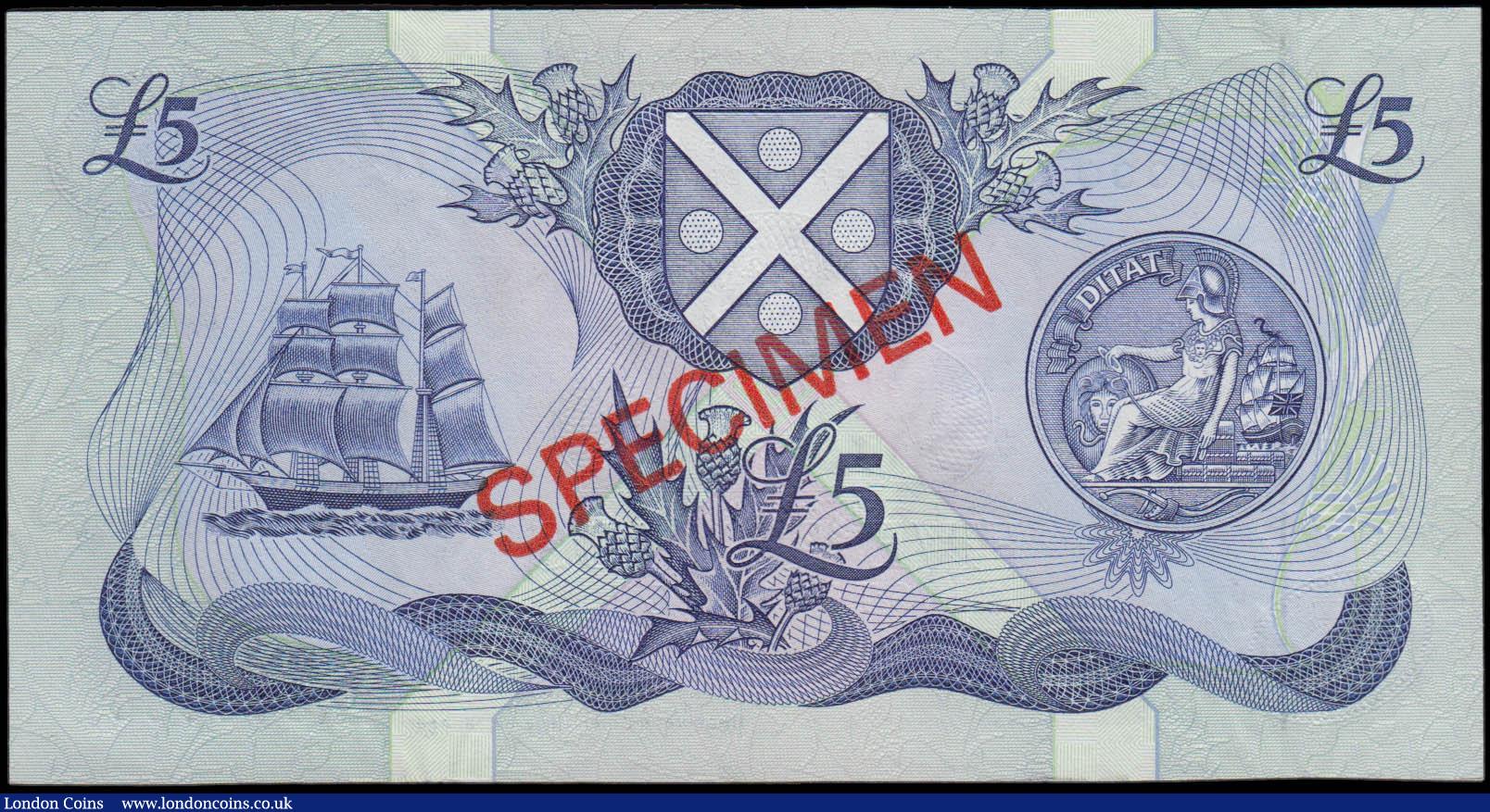 London Coins : A165 : Lot 760 : Scotland Bank of Scotland £5 SPECIMEN dated 6th November 1991 series EK000000, signed Pattullo...