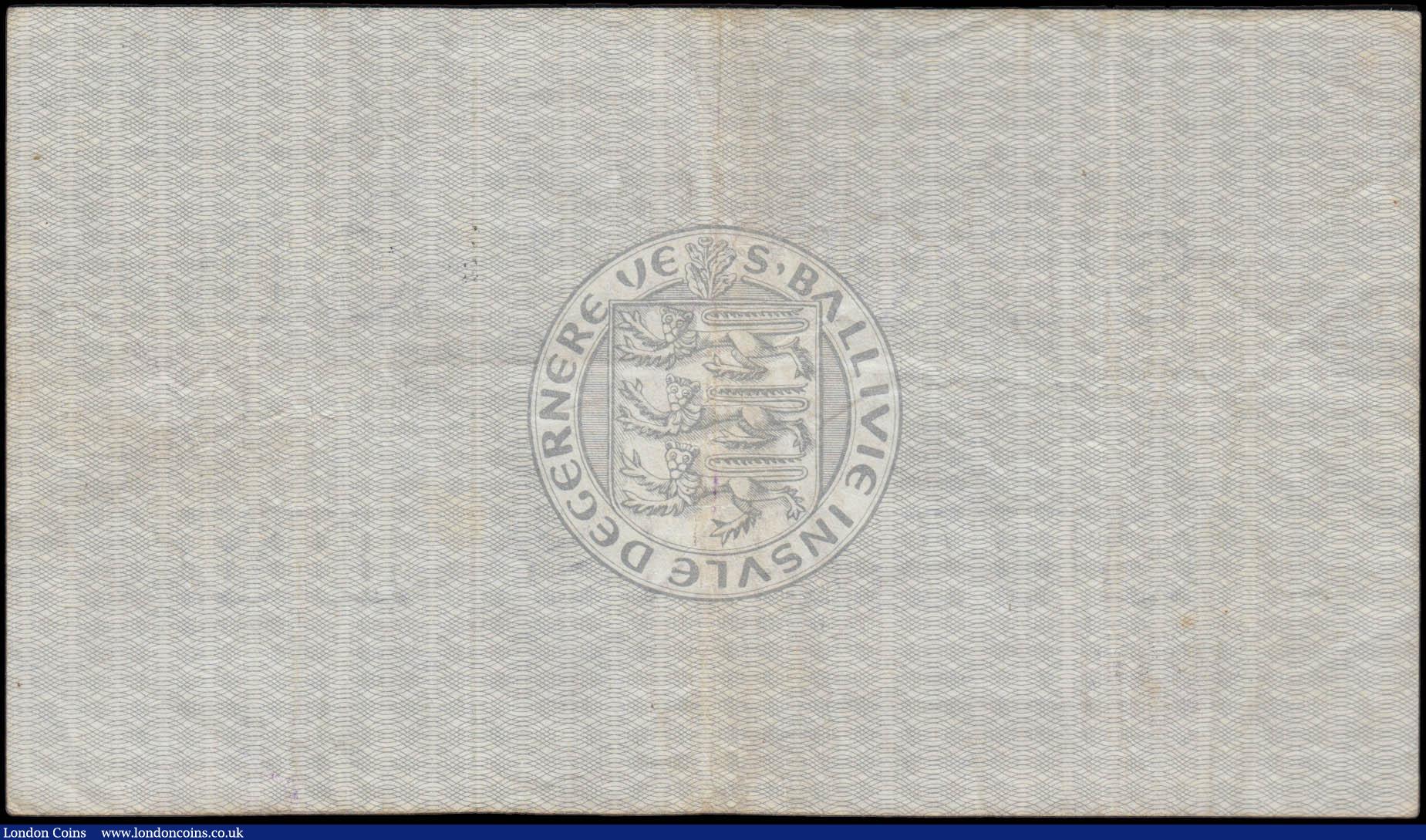 London Coins : A165 : Lot 831 : The States of Guernsey 5 Pounds Pick 44b (Banknote Yearbook GU41) dated 1st March 1965 signature L.A...