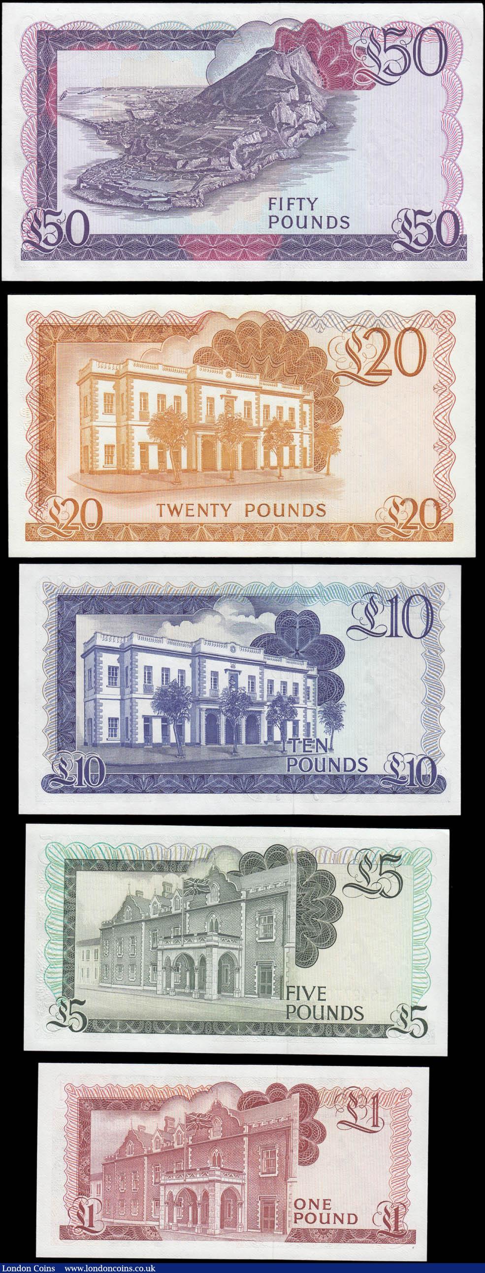 London Coins : A165 : Lot 921 : Gibraltar (5) a 1980's QE2 denomination set in about UNC - UNC comprising 1 Pound Pick 20c date...