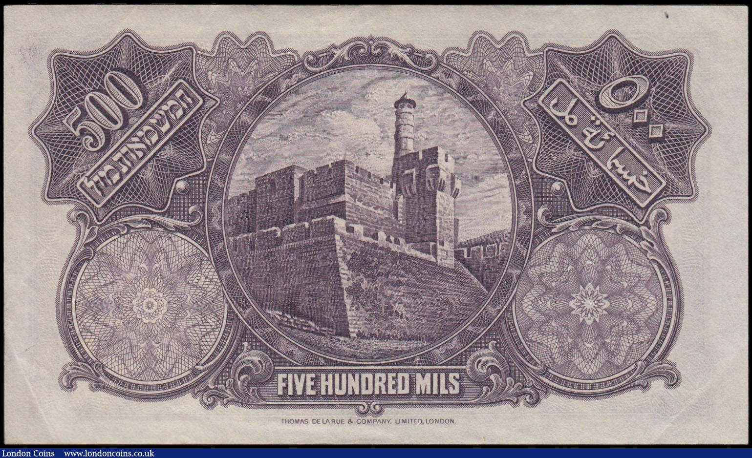 London Coins : A165 : Lot 996 : Palestine 500 Mils Palestine Currency Board Pick 6c Jerusalem dated 20th April 1939 Rachel's To...