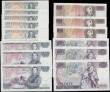 London Coins : A165 : Lot 106 : Bank of England Page 1 Pounds to 20 Pounds QE2 pictorial issues (15) each denomination in consecutiv...