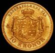 London Coins : A165 : Lot 2285 : Sweden 10 Kronor Gold 1873 ST KM#732 UNC
