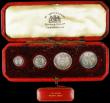 London Coins : A165 : Lot 2784 : Maundy Set 1698 ESC 2389, Bull 1305 comprising Fourpence 1698 MAG, Threepence 1698, Twopence 1698 ES...