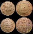 London Coins : A165 : Lot 3476 : India (2) Half Rupee 1945 Lahore, Large 5 KM#552 EF, Quarter Anna 1835 East India Company KM#446.2 T...