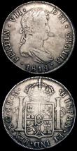 London Coins : A165 : Lot 3673 : Guatemala (2) 8 Reales 1814 NG M KM#69 VG/Fine, 8 Reales 1877 Countermarked Coinage, Countermark 189...