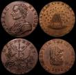London Coins : A165 : Lot 3675 : Halfpennies 18th Century (3) Cambridgeshire 1795 DH12 Obverse Druid's Head/ Reverse: Beehive an...