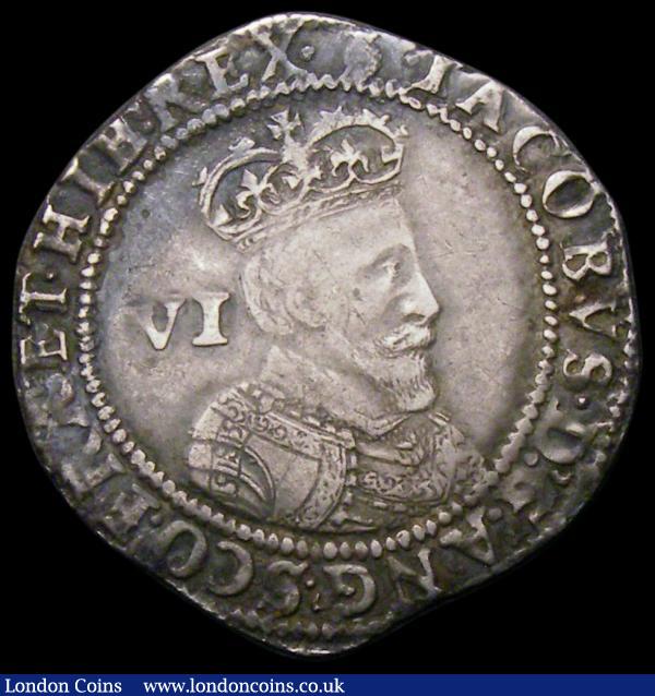Sixpence James I First Issue, First Bust 1603 S.2647 mintmark Thistle NVF/VF struck on a slightly irregular flan : Hammered Coins : Auction 166 : Lot 1504
