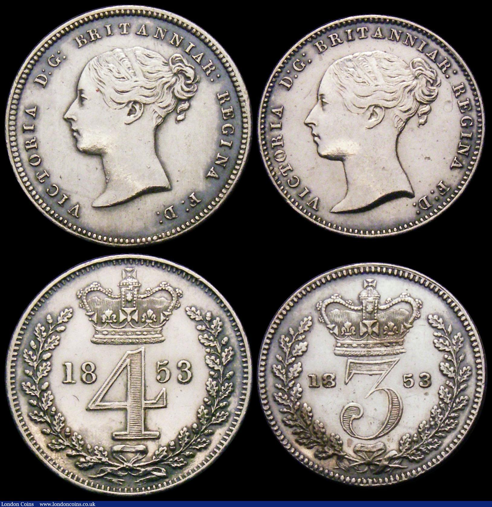 Maundy Set 1853 ESC 2463, Bull 3496 the Fourpence, Threepence and Tw ...