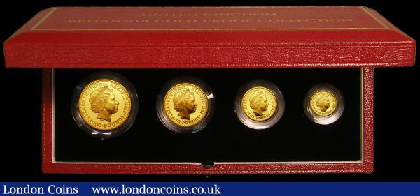 Britannia Gold Proof Set 2000 a 4-coin set comprising £100 2000 One Ounce, £50 2000 Half Ounce, £25 2000 Quarter Ounce, and £10 2000 One Tenth Ounce FDC in the Royal Mint box of issue with certificate : English Cased : Auction 166 : Lot 883