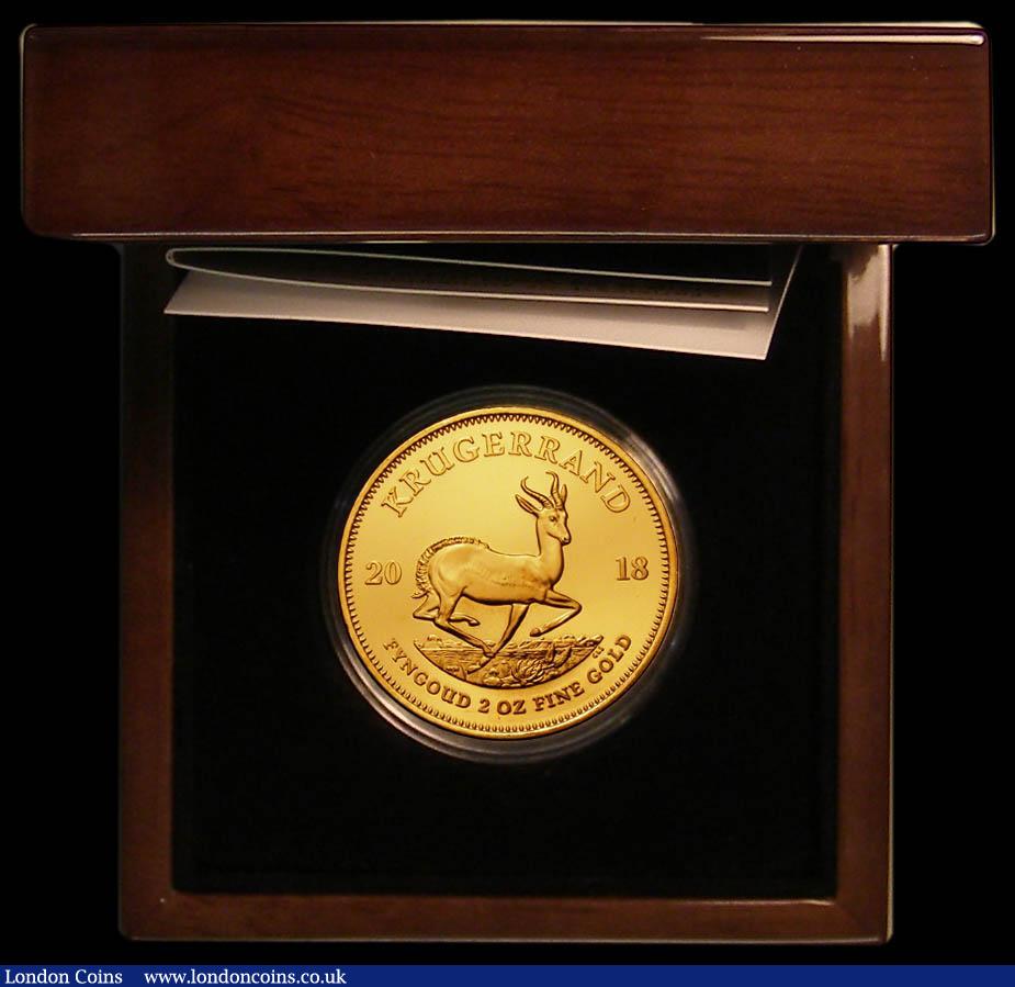 London Coins : A166 : Lot 1019 : South Africa 2 oz Gold Krugerrand 2018 Proof FDC in the SAM presentation box with certificate No. 51...