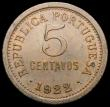London Coins : A166 : Lot 1173 : Portugal 5 Centavos 1922 KM#569 GEF with traces of lustre and a small spot in the reverse legend