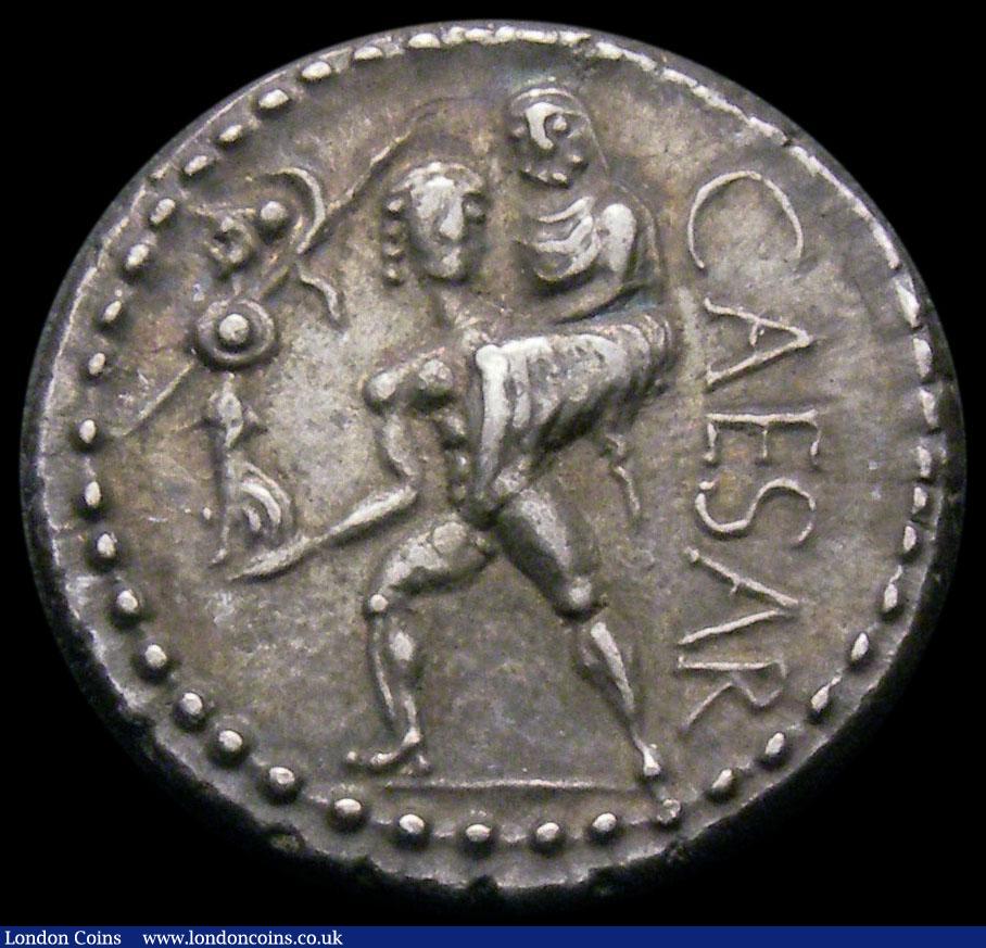 London Coins : A166 : Lot 1417 : Julius Caesar Ar. Denarius (47-46BC) Diademed head of Venus, right / Aeneas advancing left, carrying...
