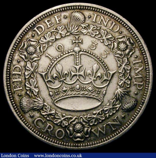 Crown 1933 ESC 373, Bull 3644 EF/About EF with light toning, the obverse with some light contact marks : English Coins : Auction 166 : Lot 1566