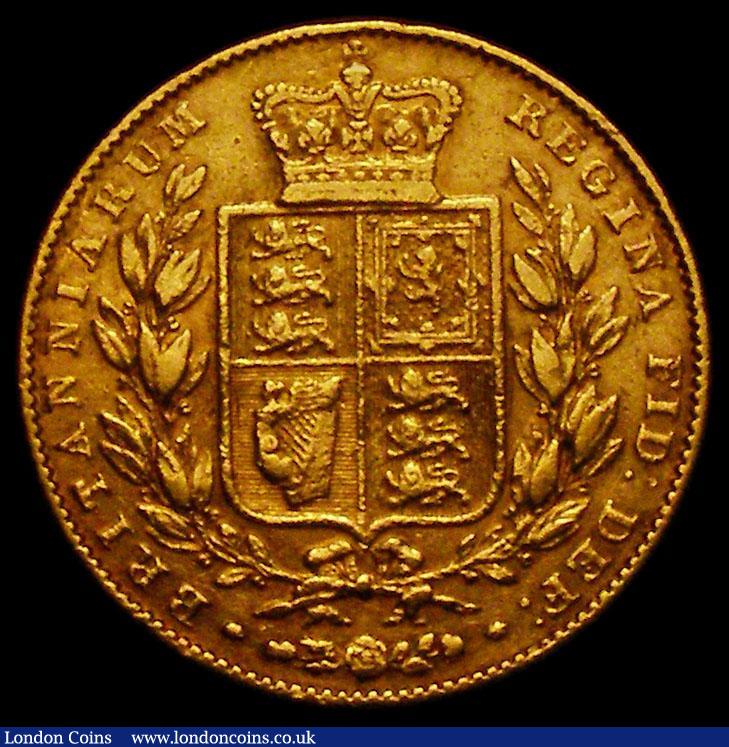 London Coins : A166 : Lot 2091 : Sovereign 1843 the 3 of the date is overstruck the style unlike the 3 over 2, 3 over inverted 2, or ...