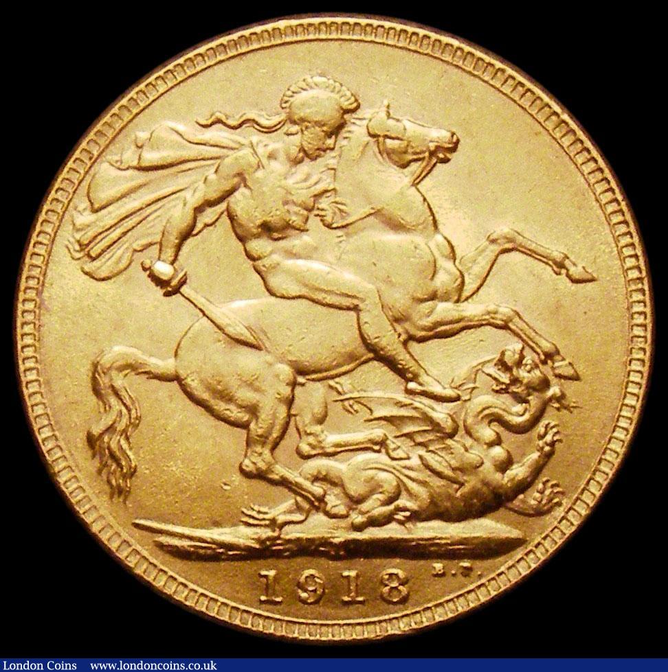 London Coins : A166 : Lot 2192 : Sovereign 1918 I Marsh 228 NEF in a London Mint Office box with certificate