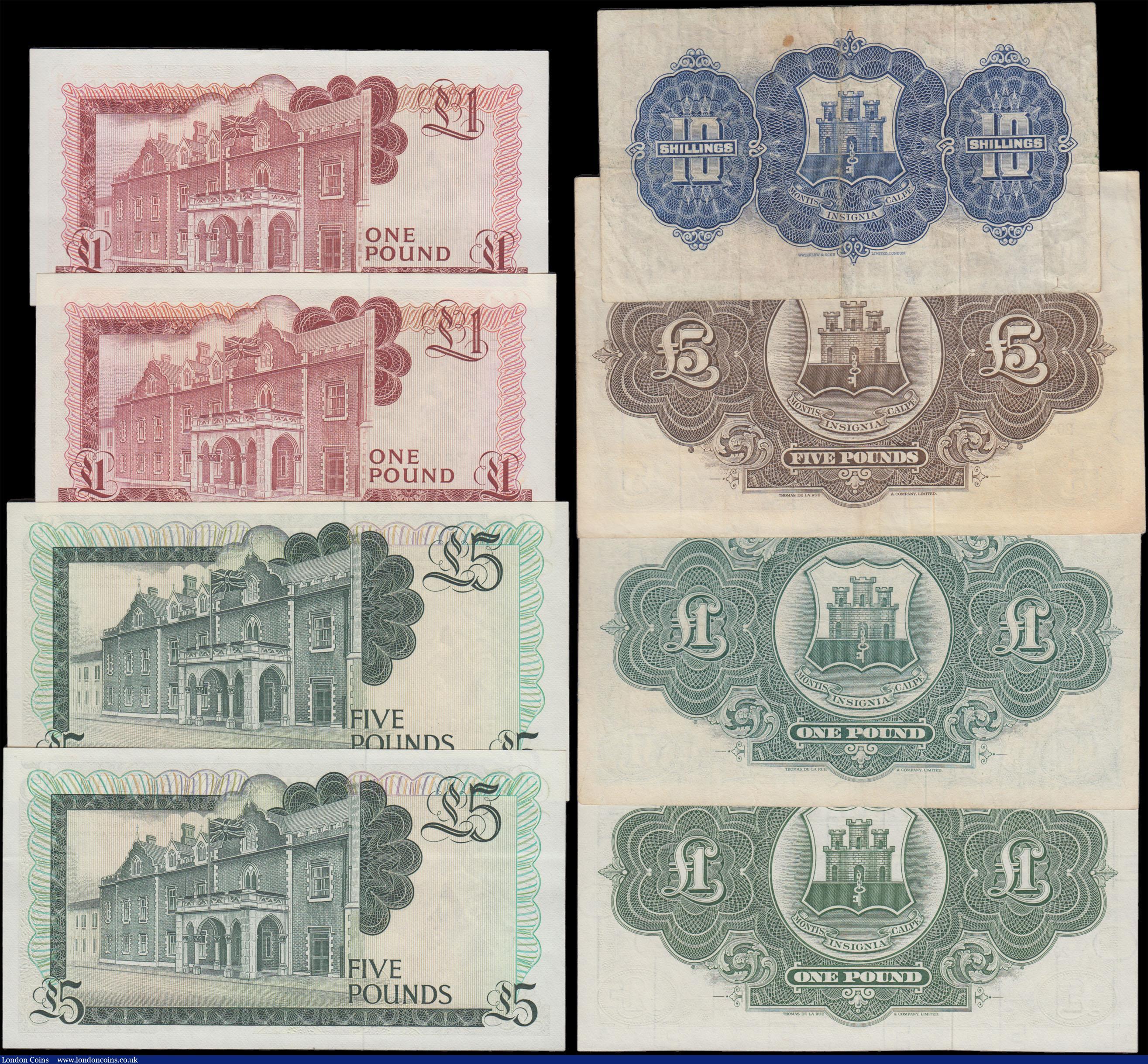 London Coins : A166 : Lot 257 : Gibraltar Government issues (8) in mostly high grades comprising 1 Pounds Pick 20b dated 15th Septem...