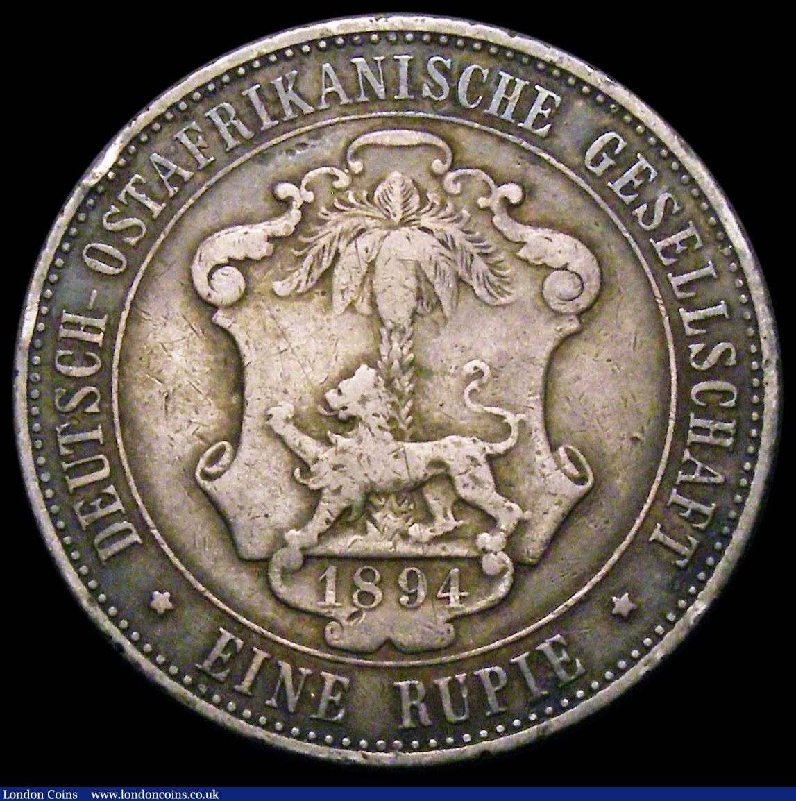 London Coins : A166 : Lot 2756 : German East Africa Rupie 1894 KM#2 Fine with grey tone, the key date in the series with a mintage of...