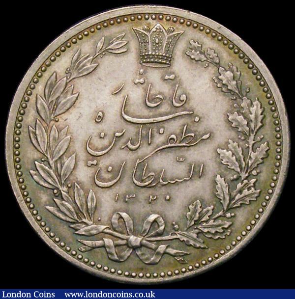 Iran 5000 Dinars (5 Kran) AH1320 (1902) KM#976 A/UNC with hints of gold toning : World Coins : Auction 166 : Lot 2793